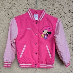 Disney Pink Minnie Mouse Kids varisty jacket personalized